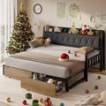 ONBRILL Twin Daybed with Trundle, Twin to King Daybed with Pop up Trundle by ONBRILL