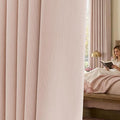 jinchan Chenille Blackout Curtains 84 Inches Long 2 Panels Light Pink Thermal by JINCHAN