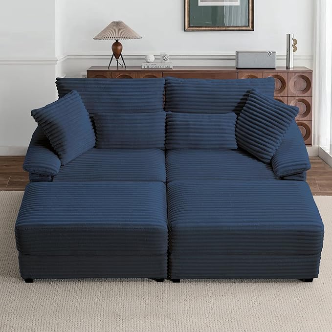 SUNWAVE 74" Double Chaise Lounge Chair Indoor, Loveseat - Image 7
