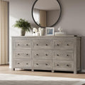BORNOON 9-Drawer Dresser, Modern Wooden Storage Chest of Drawers, Dresser TV by BORNOON