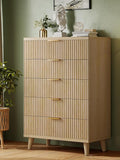 Lulive Dresser for Bedroom Wood Tall Dressers Drawers, Fluted Modern Dresser 5 by Lulive