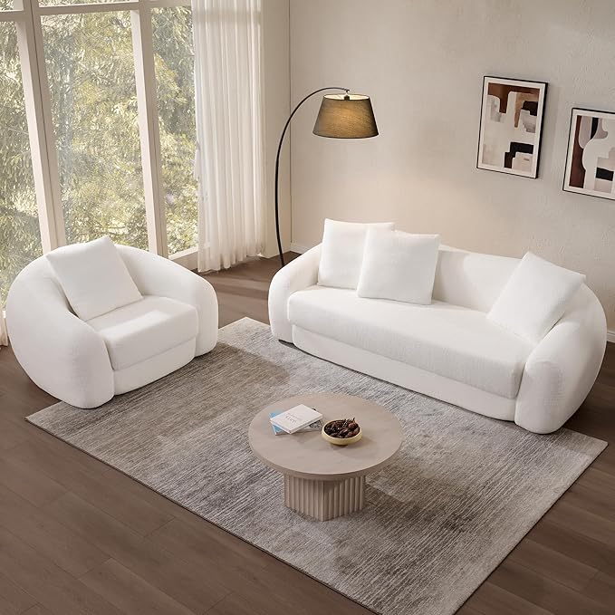 SICOTAS 49.9" Curved Convertible Sofa Couch Bed - Image 9