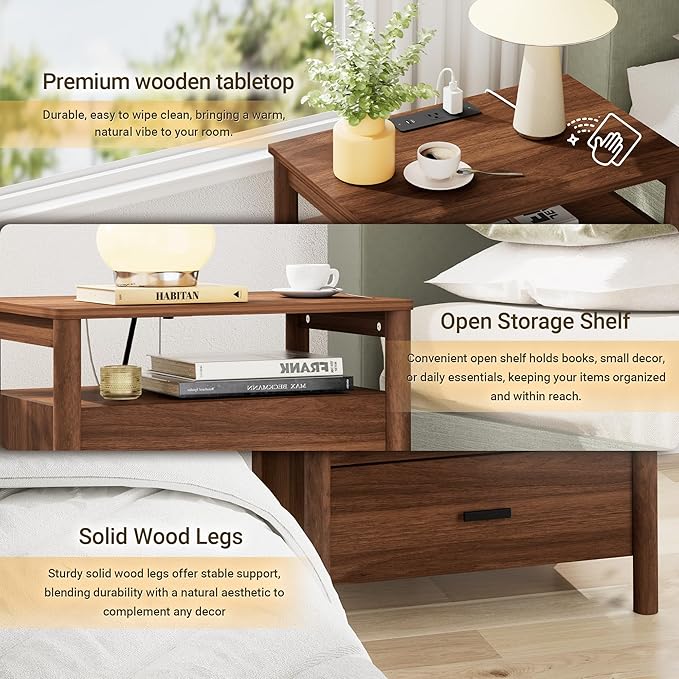 FavourLife Night Stand, Modern Nightstand - Image 3