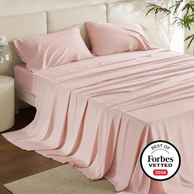 Bedsure Queen Sheet Set, Rayon Derived from Bamboo, Cooling Sheets, Breathable - Image 7
