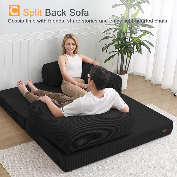 COMAX Folding Sofa Bed Queen 4-in-1 Foldable Floor Couch Convertible Futon Sofa - Image 3