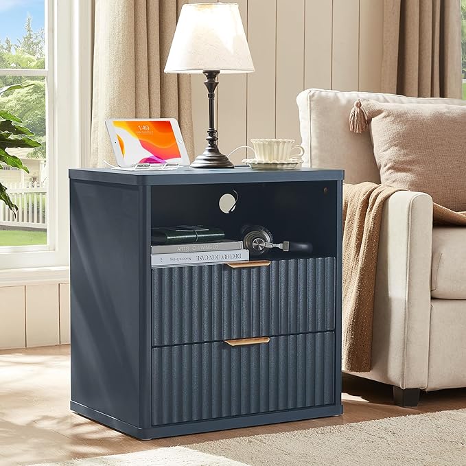 LEYAOYAO Fluted Farmhouse Nightstand Set of 2 - Image 6