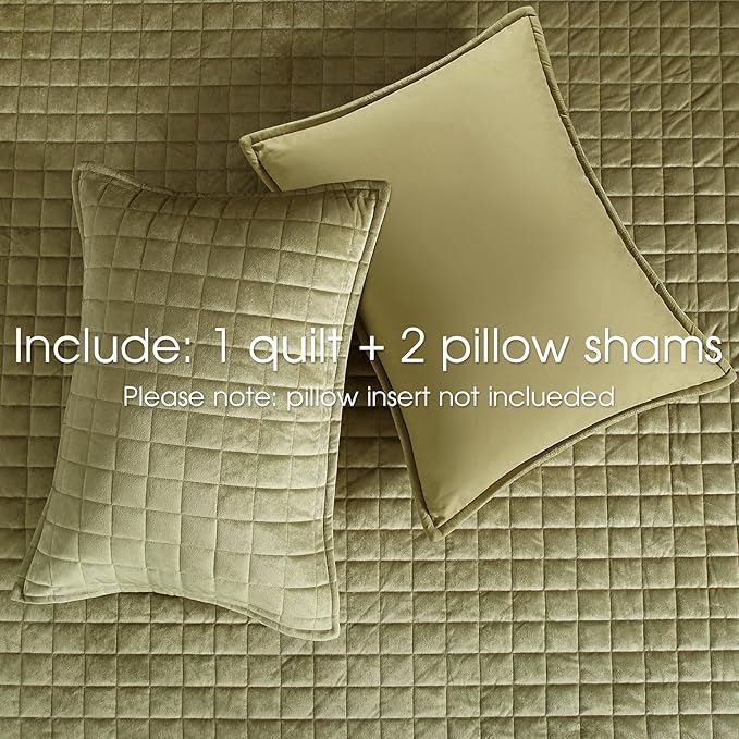 Powdion Velvet Quilt King, Luxurious King Size Quilt Bedding Set 3 Pieces Soft - Image 7