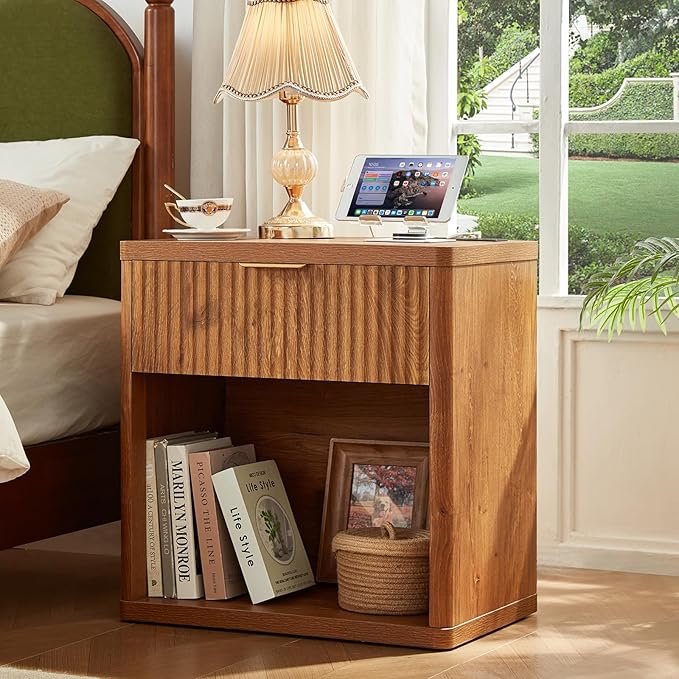 LEYAOYAO 48" Wide Fluted Dresser and 1 Drawers 23" Nightstand Set of 2 - Image 4