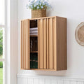 Fluted Wall Cabinet for Bathroom, Modern Wood Hanging Storage Organizer by VANIRROR