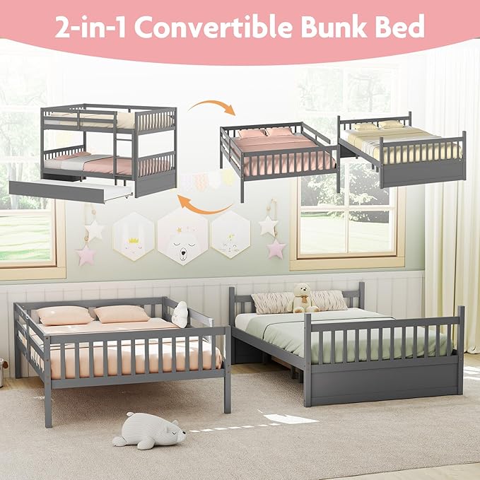 KOMFOTT Wood Full Over Full Bunk Bed - Image 6