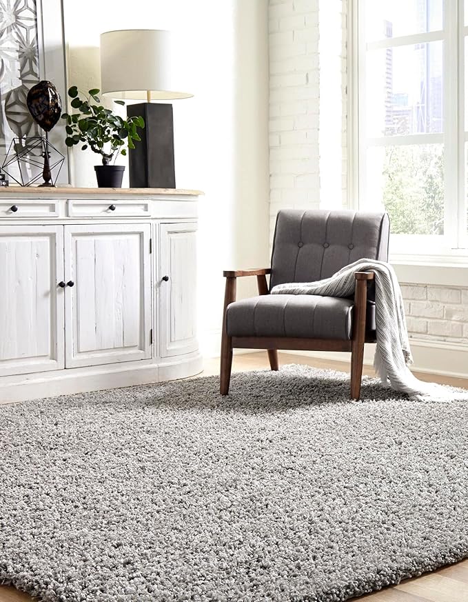 Unique Loom Solid Shag Collection Area Rug - Image 3