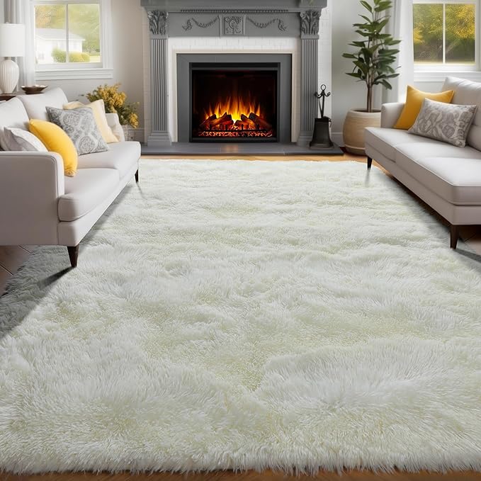 PAGISOFE Soft Living Room Rug 8x10, Cream Rugs - Image 6