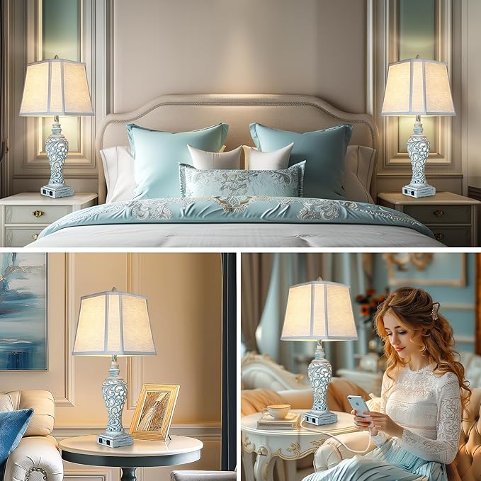 Table Lamp Bedside Lamps Set of 2, 28.5'' Luxsight Farmhouse Table Lamps - Image 4