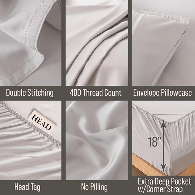 Bella Coterie Luxury Bamboo Viscose 34” Split Top King Size Sheet Set | 1 - Image 4
