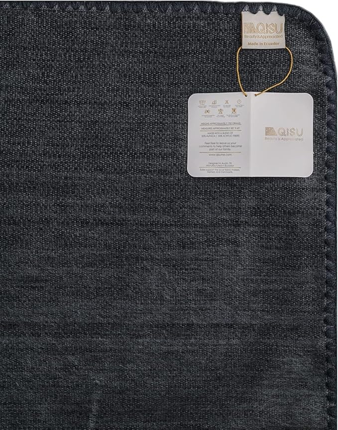 QISU Alpaca Wool Blanket Throw | Large, Solid | 85 x 65 inches | Ultra-Soft - Image 3