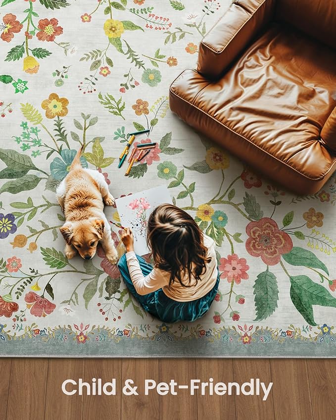 Amada 6x9 Area Rugs, Non-Slip & Low-Profile Living Room Rug - Image 6