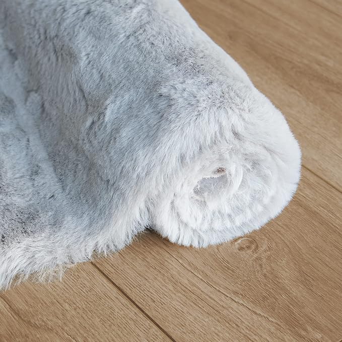 Faux Fuzzy Machine Washable Bunny Fur Area Rugs - Image 8