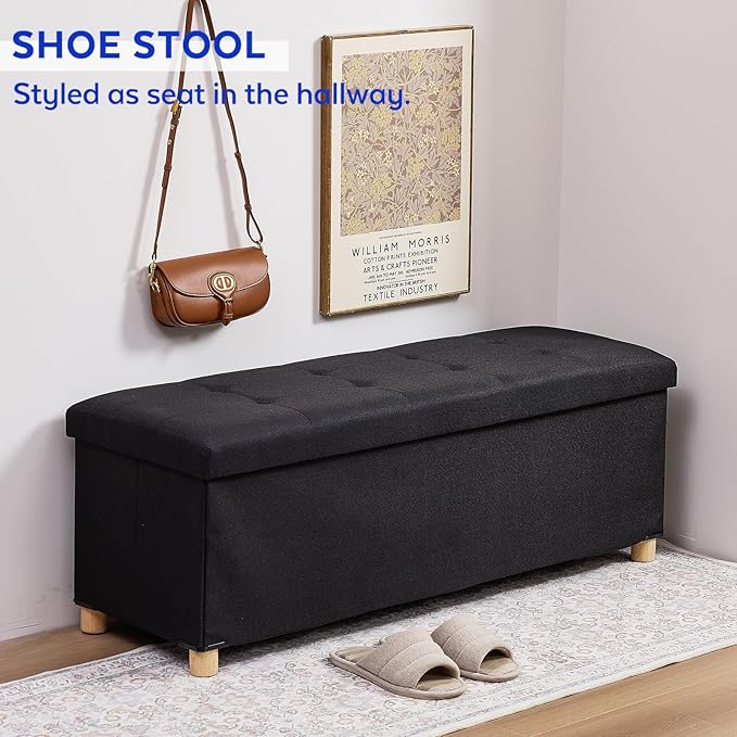 BRIAN & DANY 43 Inches Folding Storage Ottoman Bench, Ottoman - Image 8