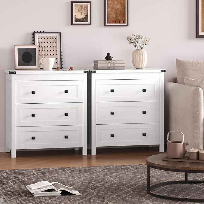 3-Drawer Dresser, Small Wooden Chest of Drawers - Image 7