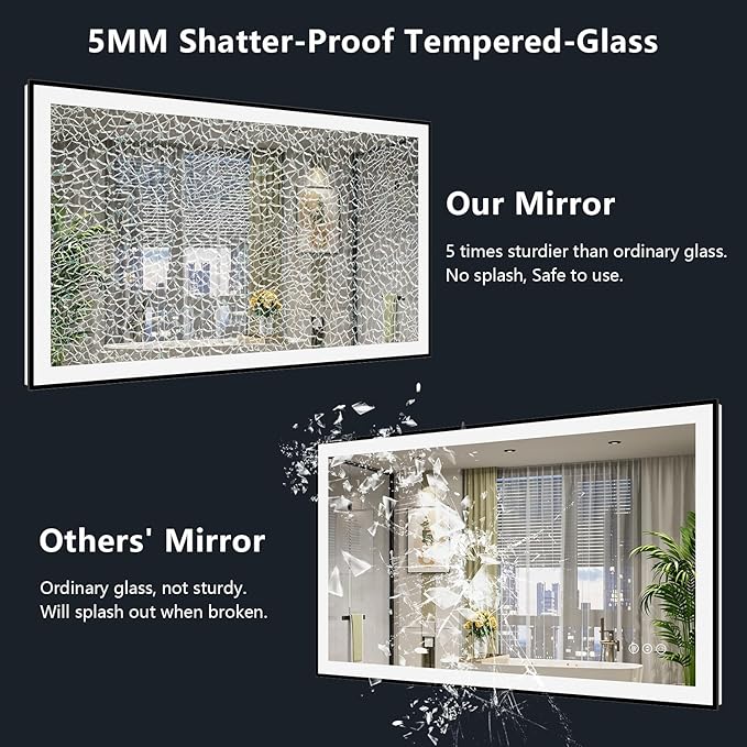 YEELAIT 40x36 Inch LED Bathroom Mirror - Image 7