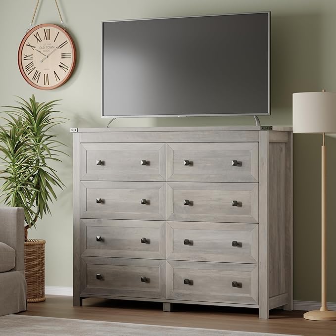 Tall 8-Drawer Dresser, Modern Wooden Storage Chest of Drawers, Dresser TV Stand - Image 5