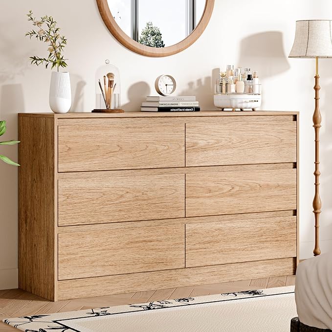 6 Drawer Dresser, Wooden Bedroom Drawer Dresser - Image 9