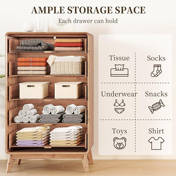 50" Tall Dresser for Bedroom, Vertical Dressers - Image 4