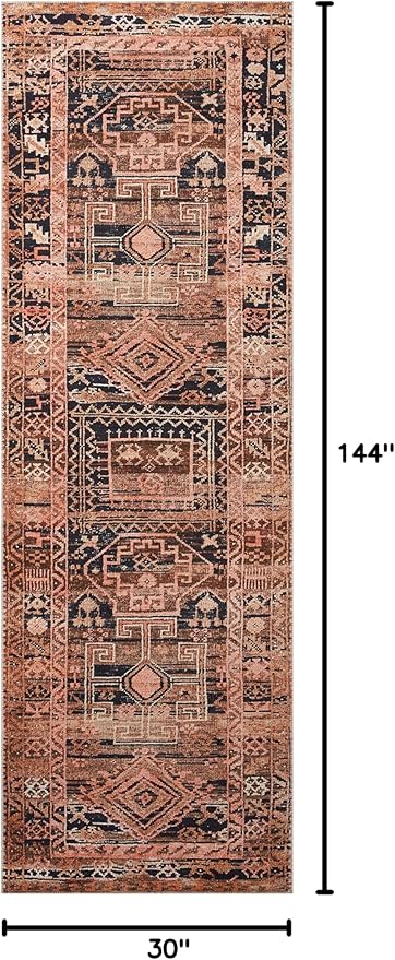 Loloi Layla Collection LAY-14 Mocha/Blush 2'-6" x 12'-0" .13" Thick Runner Rug - Image 2