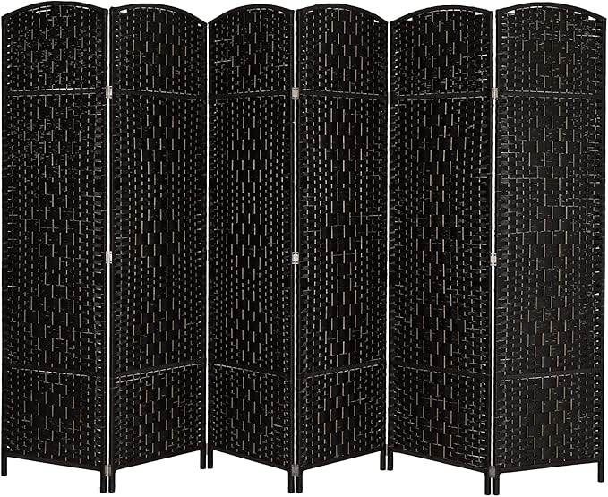 VINGLI 6-Panels Tall Rattan Room Divider, 6 FT Folding Privacy Screen, Indoor by VINGLI