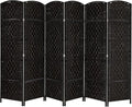 VINGLI 6-Panels Tall Rattan Room Divider, 6 FT Folding Privacy Screen, Indoor by VINGLI