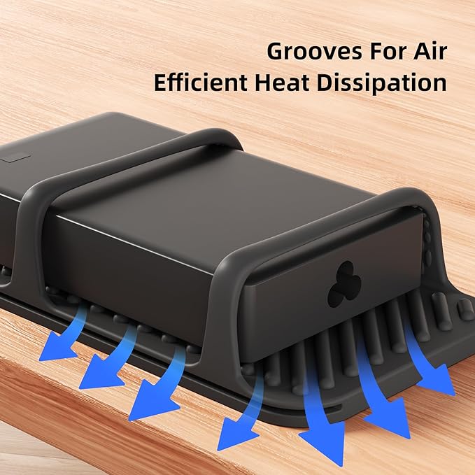 ELETIUO Universal Silicone Laptop Charger Holder, Under Desk Power Brick Mount - Image 5