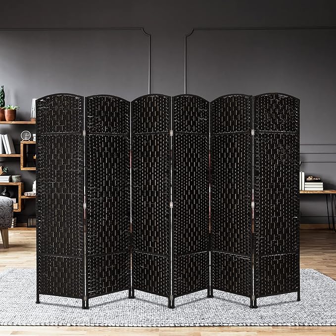 VINGLI 6-Panels Tall Rattan Room Divider, 6 FT Folding Privacy Screen, Indoor - Image 3