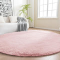 Amazon Basics Fluffy Washable Round Area Rug, Circle Shaggy Carpet by AmazonBasics