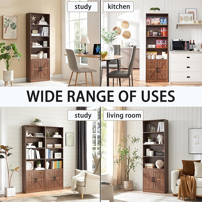 RWYHG 70in Tall Bookshelf 6 Tier Bookcase - Image 5