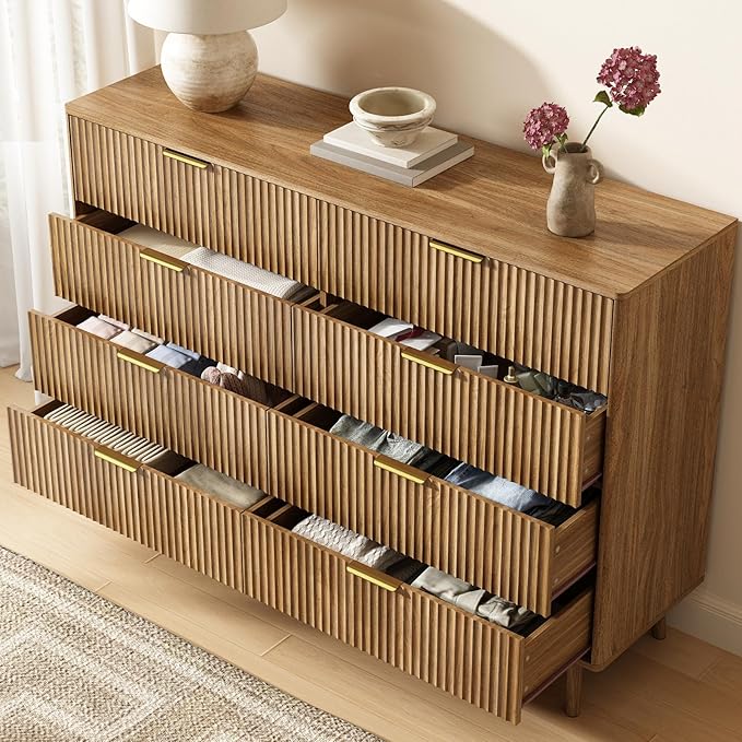 CARPETNAL Fluted 8 Drawer Dresser - Image 4