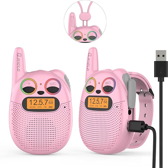 Walkie Talkies for Kids Rechargeable, Toys for 3+ Years Old Kids Walkie Talkies by QNIGLO