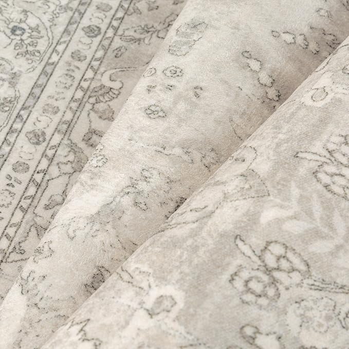 Beige 8x10 Area Rug Washable Vintage Carpet - Image 8