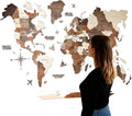 Handmade 3D Wood World Map Wall Art Large Wall Decor Track Your World Travels by Awesometik