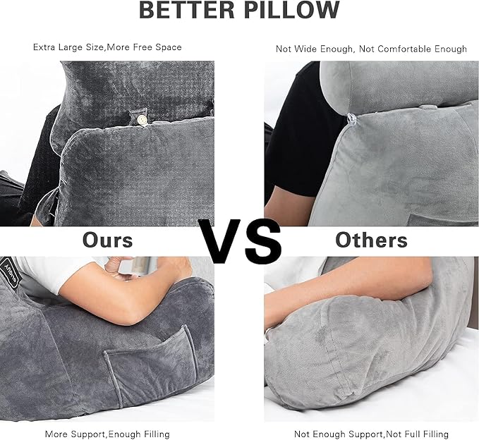 SLIGUY Reading Pillow Extra Large 31" Bed Rest Pillow - Image 4