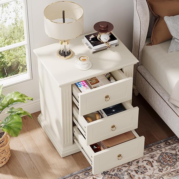 Tribesigns 3-Drawer Nightstand Set of 2, Modern Bedside Table - Image 6