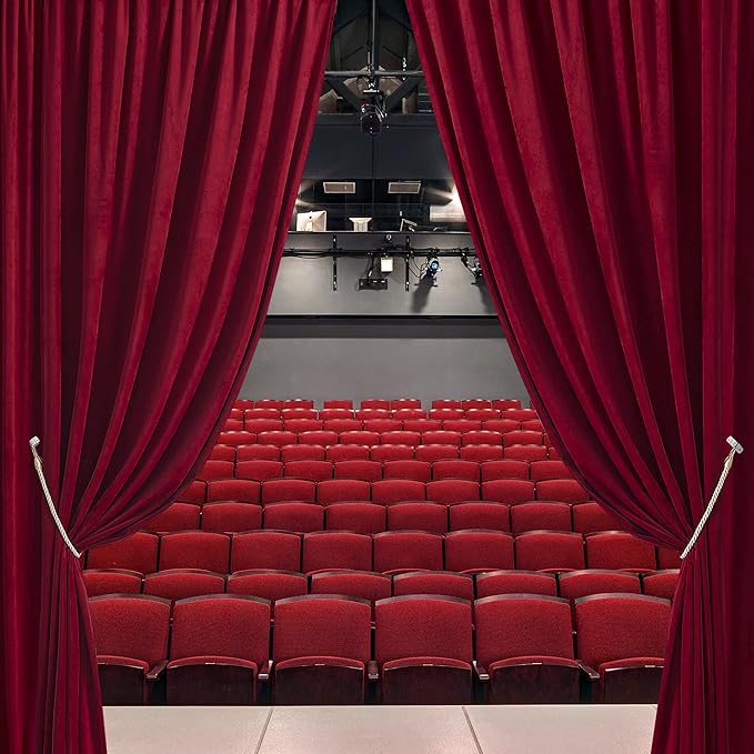 RYB HOME Red Velvet Curtains for Theater - Image 2
