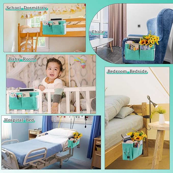 Retyion Bedside Caddy Bedside Storage Organizer Hanging Bunk Bed Dorm Room - Image 5