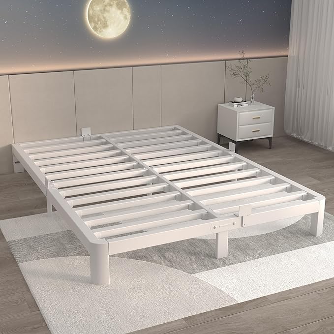 ITIMIDI 6 Inch King Size White Bed Frame by ITIMIDI