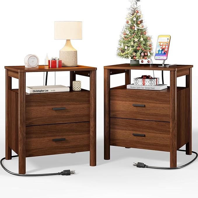 FavourLife Night Stand Set 2, Modern Nightstand by FavourLife