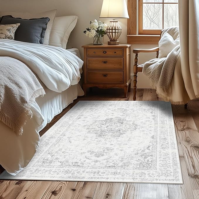 3x5 Vintage Washable Area Rugs Boho Medallion Large Distressed Retro Accent - Image 2