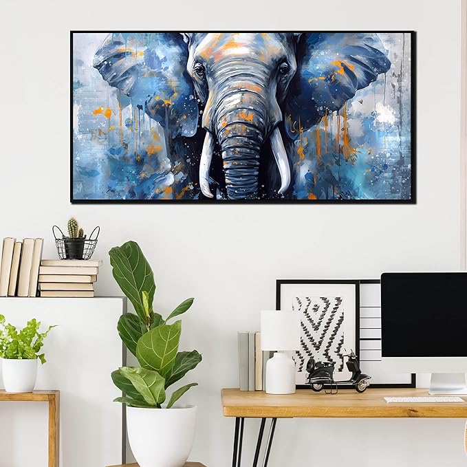 Elephant Wall Art for Living Room, Animal Canvas Wall-Decor for Bedroom - Image 4