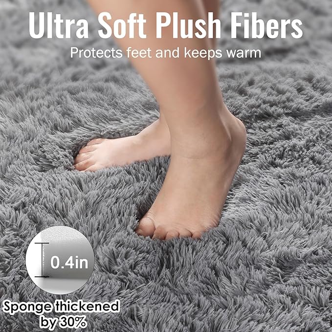 PAGISOFE 8x10 Living Room Rug Grey, Soft Large Rugs - Image 3