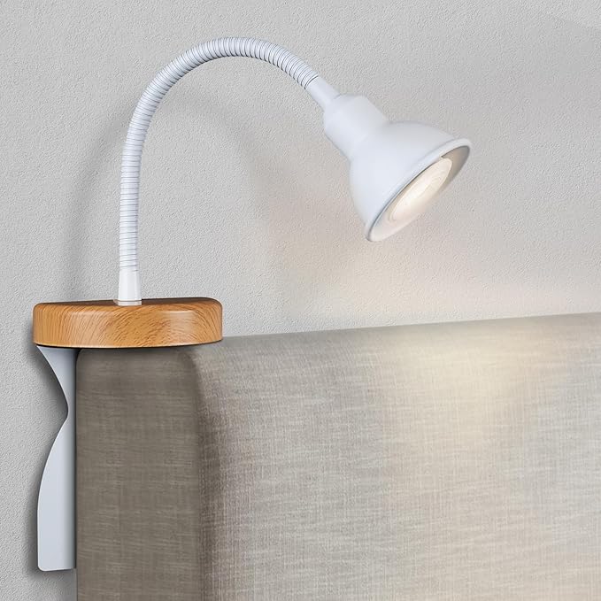 Solfres Patented Innovative Design Headboard Reading Light. No Drilling Golden by HOME