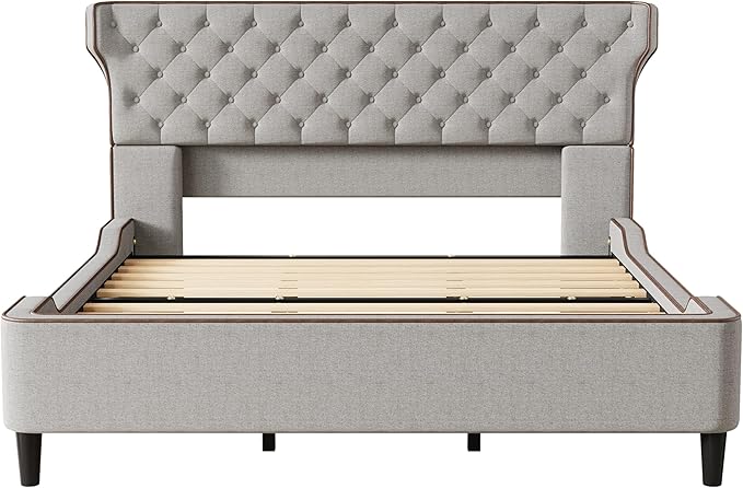 Christopher Knight Home Salus Linen Upholstered King Size Bed Frame - Image 8