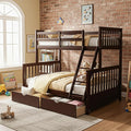 Merax Wood Bunk Bed with Two Drawers, Convertible Wood Bunk Bed with Ladders by Merax